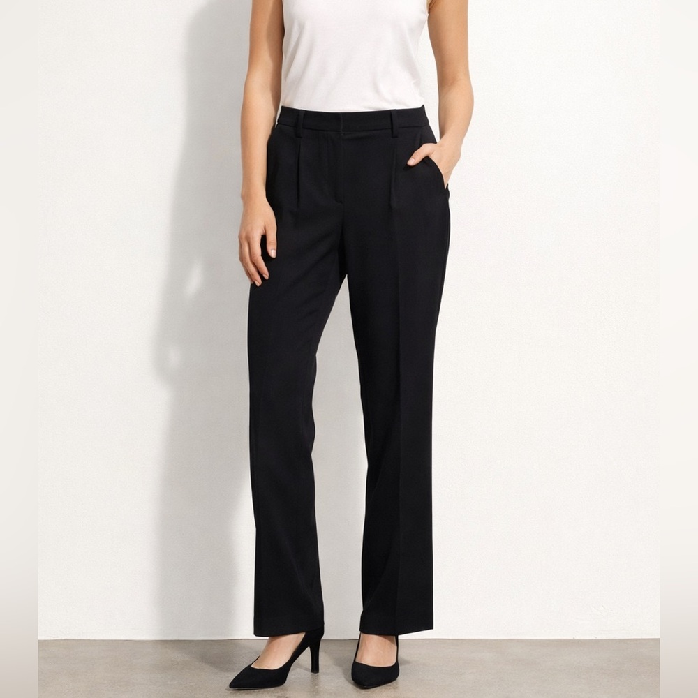 Theory Black Straight-Leg Dress Trousers
